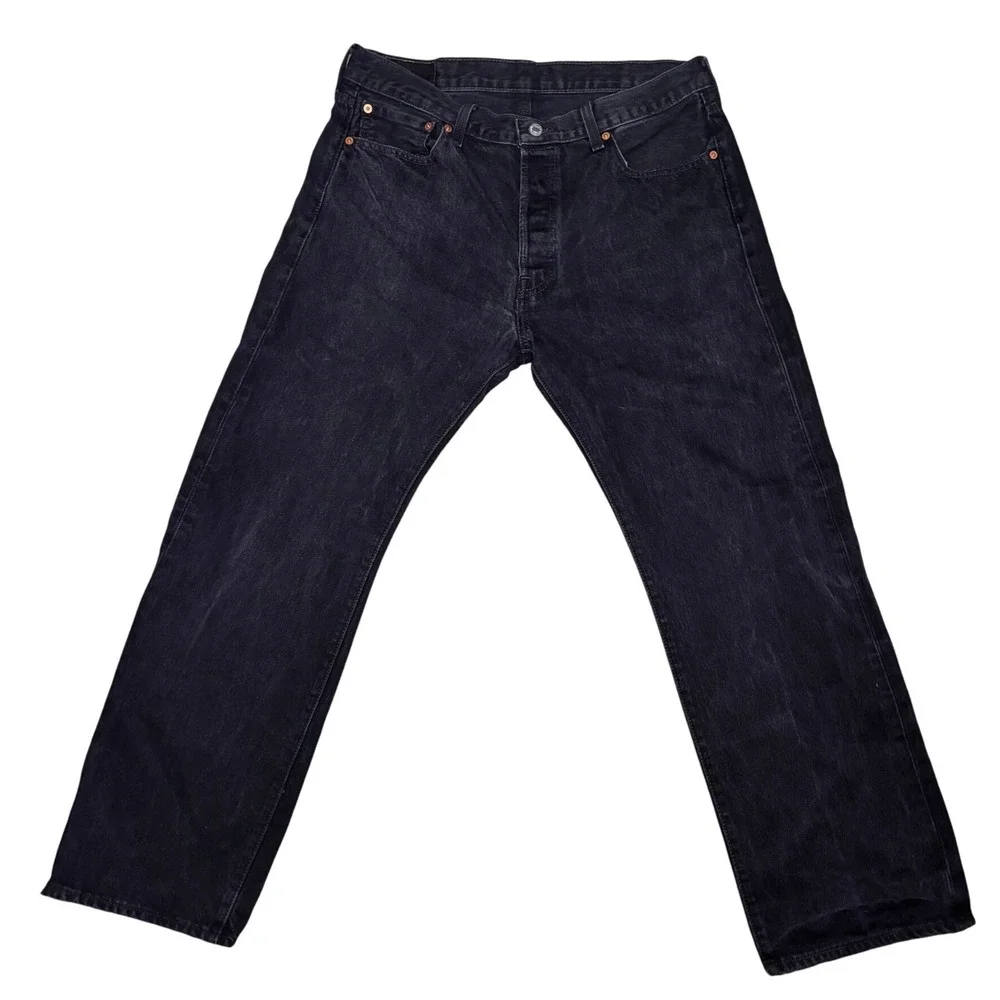 Levi's 501 Original Fit Jeans Men 36x30 Black‎ Straight Leg Button Fly Cotton